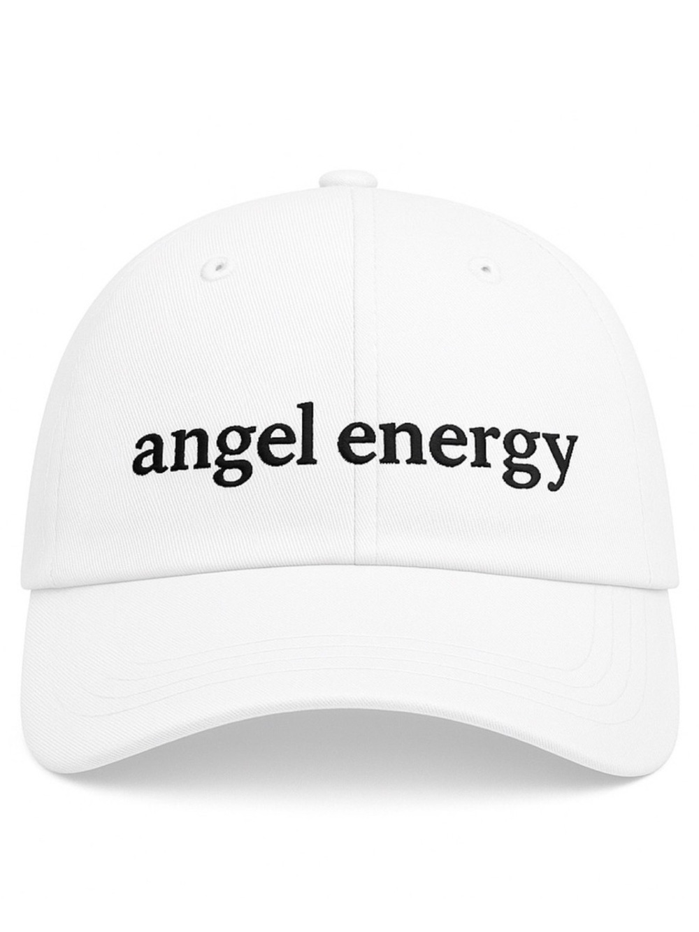 🤍 Angel Energy Embroidered White Baseball Adjustable Velcro Cute Hat Aesthetic